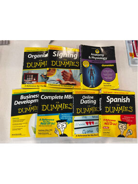 Lot of 7 For Dummies Books MBA Spanish & Signing w/CD Anatomy Business #C18